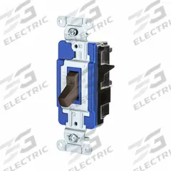 HUBBELL Wall Switch: Toggle Switch, Single Pole, Maintained, Brown, 120/277V AC, 15 A (MPN CSB115ST). Key specifications — Illuminated: No; Voltage Rating: 120/277V AC.
