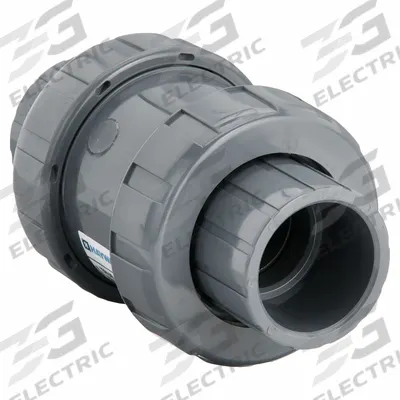 HAYWARD Check Valve: Ball, Inline Valve Body, PVC, 1 1/2 in Pipe Size, True Union Socket/NPT - PVC Ball Check Valves