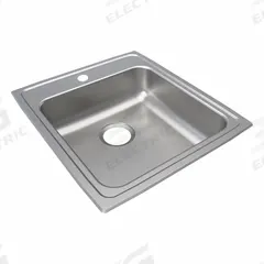 JUST MANUFACTURING Bowl Drop-In Sink: 21 in Overall Lg, 19 1/2 in Overall Wd, 5 1/2 in Bowl Dp (MPN SLNADA2119A553-J). Key specifications — Brand: JUST MANUFACTURING; Color Family: Silver/Gray.