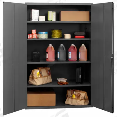 DURHAM MFG Storage Cabinet: 48 in x 24 in x 72 in, Swing Handle & Keyed, 14 ga Panel Thick - Industrial Shelf Cabinets