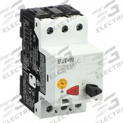 EATON Manual Motor Protector: Non-Reversing, 3 Poles, 0.25 A, Thermal Protection, Push Button (MPN XTPBP25BC1). Key specifications — Maximum Voltage Rating: 600V AC; Brand: EATON; Thermal Units Required: None (Starter Includes Integrated Thermal Units); Frame Size (Width): 45mm (B Frame).