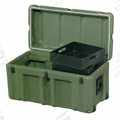 PELICAN Footlocker: 26.2 gal, 17 in x 33 in x 17 in, Green, Plastic, 2 Handles - Personal Belonging Footlockers