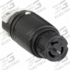 HUBBELL Locking Connector: Non-NEMA, Black/White, 250V AC, 50 A Current Rating, 2 Poles, 3 Wires (MPN CS8264C). Key specifications — Brand: HUBBELL.