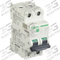 SCHNEIDER IEC Supplementary Protector: 13 A Amps, 500V DC, 5kA at 250V DC, Screw Clamp, C60H-DC, C (MPN M9U21213). Key specifications — Terminal Connection: Screw Clamp; AC Voltage Rating: Not Rated; Curve Type: C; DC Voltage Rating: 500V DC; Max. AIR Rating: 5kA at 250V DC; Series: C60H-DC; Brand: SCHNEIDER.
