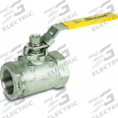 SHARPE Manual Two-Way Ball Valve: 1 1/4 in, Stainless Steel, Straight Valve Body, FNPT x FNPT, PTFE (MPN 4353010840). Key specifications — Brand: SHARPE; Handle: Locking Lever.