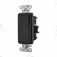 HUBBELL Wall Switch: Rocker Switch, Single Pole, Maintained, Black, 120/277V AC, 15 A (MPN DS115STBK). Key specifications — Illuminated: No; Voltage Rating: 120/277V AC.