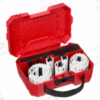 MILWAUKEE Hole Saw Kit: 12 Pieces, 1 5/8 in Max. Cutting Dp, Carbide Tipped, 3 Teeth per Inch (MPN 49-22-3091). Key specifications — attr1098178: 3; attr1098172: MILWAUKEE.