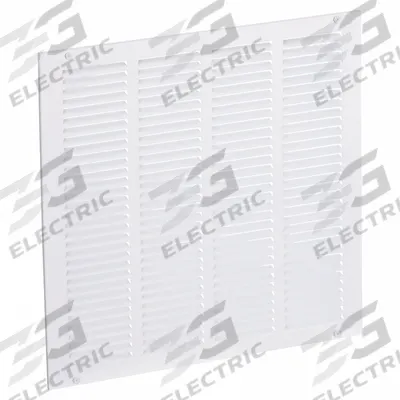 APPROVED VENDOR Return Air Grille: Louvered Grille, White, Powder Coated, Steel, 17 3/4 in H - Surface-Mount Grilles