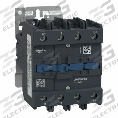 SCHNEIDER IEC contactor: Non-Reversing, 4 Poles, 4NO Contacts, 80 A - Non-Reversing IEC Contactors
