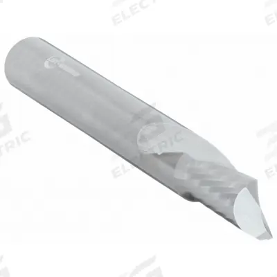 ONSRUD Solid Router Bit: Spiral O-Flute Downcut, 1/16" Cut Dia - Spiral O-Flute Router Bits for Aluminum