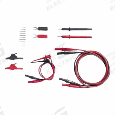 POMONA Test Lead Kit: CAT II 600V, Alligator Clip/Spade Lug/Std Probe, 1,001 V Max Volt - Test Lead Kits