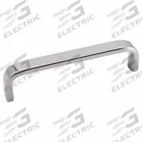 SUGATSUNE Pull Handle: Threaded Holes, Stainless Steel, Silver, M3 Screw Size, 0.394 in (MPN KB-90/M). Key specifications — Brand: SUGATSUNE; Projection Type: Non-Recessed; Material: Stainless Steel; Finish: Mirror; Color: Silver; Folding Type: Fixed; Mounting Type: Threaded Holes; Screw Size: M3.