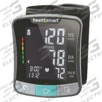 HEALTHSMART Digital Blood Pressure Monitor: Blood Pressure Monitor, Wrist, Adult, Nylon, Black (MPN 04-820-001). Key specifications — Test Location: Wrist; Cuff Named Size: Adult; Patient Type: Adult; Color: Black; Brand: HEALTHSMART; Product Type: Blood Pressure Monitor; Cuff Material: Nylon; Includes: Cuff.