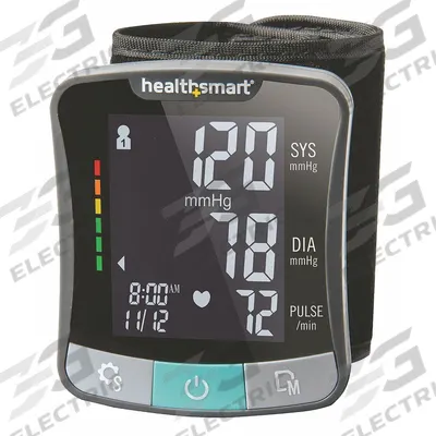 HEALTHSMART Digital Blood Pressure Monitor: Blood Pressure Monitor, Wrist, Adult, Nylon - Digital Blood Pressure Monitors