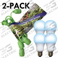 LED Grow Light Cord System: Bulb Included, For Bulb Type A, 120V AC, LED, Linkable, 40 W (MPN 602263). Key specifications — attr1259842: 120V AC; attr1259855: Vegetative Growth; attr1259856: Full/Broad; attr1259839: Light Socket, 4 Socket Plug-in fixture with 6' Cord (2); attr1259840: Yes; attr1259844: MIRACLE LED.