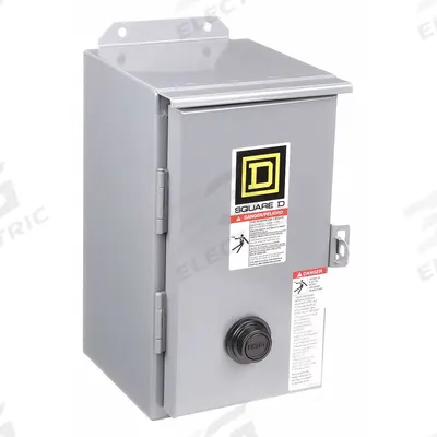 SQUARE D Magnetic Motor Starter: Non-Reversing, 3 Poles, NEMA Size 1, 27 A - Enclosed Non-Reversing Starters with Thermal Overloads