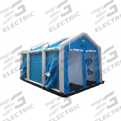 FSI Decontamination Shower: 2 Stations, 16 Spray Heads, Enclosed, Inflatable - Decontamination Showers
