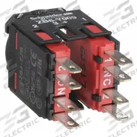 SCHNEIDER Contact Block: 16 mm Panel Mounting Size, 2NC, Momentary, ZB6 Series, Faster Connector (MPN ZB6Z4B). Key specifications — Switch Action: Momentary; Terminal Connection Type: Faster Connector; Brand: SCHNEIDER; Compatible with Series: ZB6.