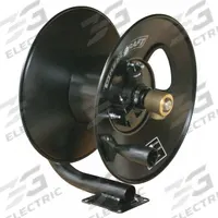 REELCRAFT Hand Crank Hose Reel: 100 ft (3/8 in I.D.), 13 1/4 in L x 19 1/2 in W x 15 5/8 in H, Brass (MPN CT6100HN). Key specifications — Hose Capacity: 100 ft (3/8 in I.D.); Overall Dimensions: 13-1/4 in L x 19-1/2 in W x 15-5/8 in H; Seal Material: Nitrile; Reel Color: Black; Swivel Material: Brass; Brand: REELCRAFT.