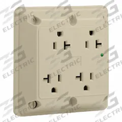 LEVITON Plugs and Receptacles: Quad, 5-20, Ivory, 125V AC, 20 A, 2 Pole / 3 Wire (MPN 5490-I)