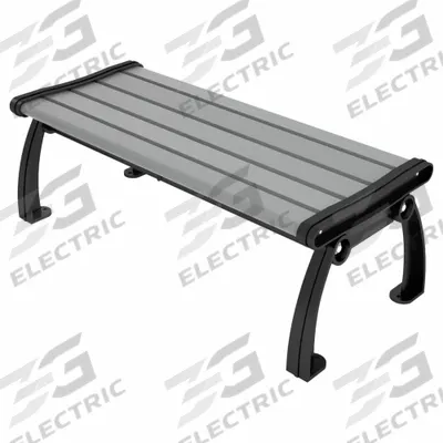 ULTRASITE Outdoor Bench: Heritage, 48 in Overall Lg, 17 in Overall Ht, Gray, Black - Vandal Resistant Resinwood Benches