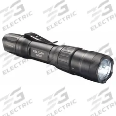 PELICAN Rechargeable Flashlight: Rechargeable, 944 lm, 3.15 hr Run Time at Max. Brightness, Black (MPN 7600). Key specifications — Brand: PELICAN; Switch Location: Tail; Battery Requirements - Broad: Includes Rechargeable.