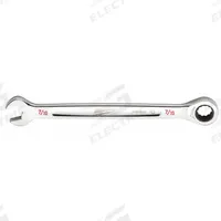 MILWAUKEE Ratcheting Combination Wrench: Chrome Vanadium Steel, Chrome, 7/16 in Head Size, Std (MPN 45-96-9214). Key specifications — attr309600: 7/16 in; attr309611: Chrome; attr309610: Chrome Vanadium Steel; attr309604: No; attr309612: No; attr309613: No; attr309615: No; attr324932: MILWAUKEE.