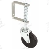 APPROVED VENDOR Side Mount Caster: Swivel, Rubber, 4 in Wheel Dia., 1 in Wheel Wd, Steel, Black (MPN 22W968). Key specifications — Wheel Bearing Type: Plain; Brand: APPROVED VENDOR.