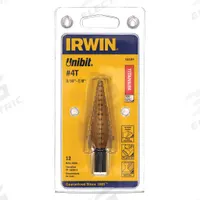 IRWIN Step Drill Bit: 3/16" to 7/8", TiN-Coated HSS, 3-Flats Shank (MPN 15104). Key specifications — attr1234936: Not Impact Rated.