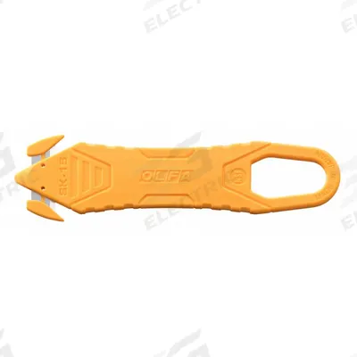 OLFA Safety Cutter: 5 5/16 in Overall Lg, Contoured Handle, Stainless Steel - Disposable Dual-Hook Safety Cutters