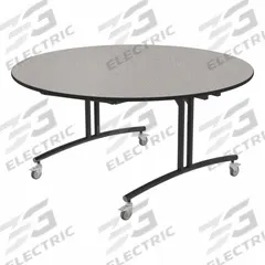 PALMER HAMILTON Folding Table: Gray Glace, 30 in Overall Ht, 60 in Overall Lg, 60 in Overall Wd (MPN PHLIP20-3060RD-GB). Key specifications — Tabletop Structural Material: Particle Board; Tabletop Surface Material: Laminate.