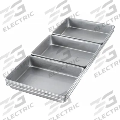 CHICAGO METALLIC Cinnamon/Package Roll Pan Set: Aluminized Steel, 3 Slots - Bread & Loaf Pans