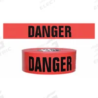 APPROVED VENDOR Barricade Tape: 500 ft Lg, 3 in Wd, Danger Legend, Polyethylene, Red Color (MPN BR35XR21-200). Key specifications — Tape Message: Danger; Message Color: Black; Brand: APPROVED VENDOR.