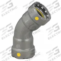 VIEGA MEGAPRESS Crimp Elbow Fitting: 1 in Pipe x 1 in Pipe Size, Press-fit x Press-fit, Steel, HNBR (MPN 25241). Key specifications — attr1347260: VIEGA MEGAPRESS.