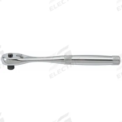 PROTO Hand Ratchet: Pear, Reversible, 8 1/2 in Overall Lg, Chrome, 8° Min Arc Swing - Standard-Head Ratchets
