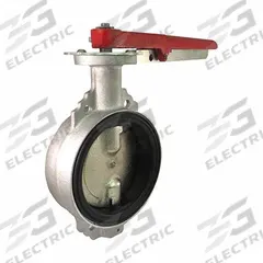 MILWAUKEE VALVE Butterfly Valve: 3 in Pipe Size, Wafer, Aluminum, 30 psi Max. Pressure (CWP), Hydrin (MPN P2855H 3"). Key specifications — Handle Type: Lever; Brand: MILWAUKEE VALVE.
