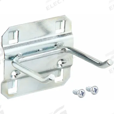 APPROVED VENDOR Double Rod Pegboard Hook: 2 1/2 in x 2 1/4 in, Screw-In, Surface - Hooks for Square-Hole Pegboard