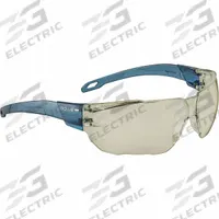 BOLLE SAFETY Safety Glasses: Copper Lens, Frameless, Anti-Fog/Scratch-Resistant, Blue Frame (MPN SWIFTN30U). Key specifications — Brand: BOLLE SAFETY; Frame Color: Blue; Lens Color: Copper; Lens Properties: Anti-Fog / Scratch-Resistant.