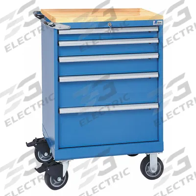 LISTA Modular Drawer Cabinet: 28 1/4 in x 22 1/2 in x 43 1/4 in, 5 Drawers, Tubular - Lista Mobile Modular Drawer Cabinets