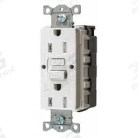 HUBBELL GFCI Receptacle: Decorator Duplex, 5-15, White, GFCI, 125V AC, 15 A, 2 Pole / 3 Wire (MPN SNAPGFTW15W)