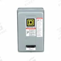 SQUARE D Magnetic Motor Starter: Non-Reversing, 3 Poles, NEMA Size 0, 18 A, 240V AC Coil (MPN 8536SBG2V03). Key specifications — Brand: SQUARE D; Coil Voltage: 220/240V AC; Phase: Three; Operator: None; Terminal Connection Type: Screw Clamp Terminals; Includes Pilot Light: No; Operator Controls: None; Auxiliary Contacts Included: No Auxiliary Contacts Included.