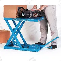BISHAMON Scissor Lift Table: Manual, 550 lb Load Capacity, 28 in Max Lifting Ht, 32 in Platform Lg (MPN X-25C). Key specifications — Brand: BISHAMON; Lift Mechanism: Hydraulic.