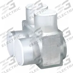 BURNDY Multitap Connector: 2 Port, Single-Sided Entry, 4 AWG – 600 kcmil Wire Size, Clear (MPN BIT600). Key specifications — Body Material: Aluminum; Brand: BURNDY.
