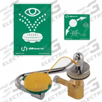 HAWS Plumbed Eyewash: Std, Eyes and Face Coverage, Swing Left/Swing Right, Center, Barrier Free (MPN 7611). Key specifications — Activation: Swing Left; Counter Mount Location: Center; Brand: HAWS.