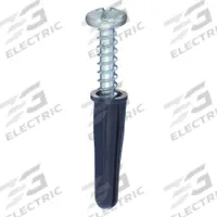 Conical Anchor Kit: 9/64 in Dia, 3/4 in Overall Lg, Plastic, Plain, Plastic, Plain, 100 PK (MPN U63157.006.0001). Key specifications — Compatible Material: Drywall; Includes Screw: Yes; System of Measurement: Inch; Color: Blue; Brand: APPROVED VENDOR; Finish Type: Plain.