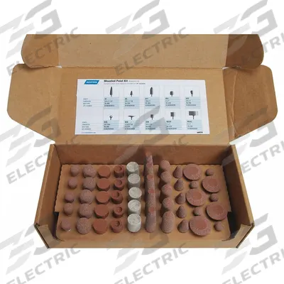 NORTON Vitrified Mounted Point Kit: 1/4 in Shank Dia, Aluminum Oxide - General Purpose Mounted Point Kits for Carbon Steel