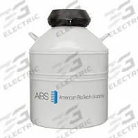 AMERICAN BIOTECH SUPPLY Cryogenic Canister: 20.2 L Capacity, 7 7/8 in Overall Dia, 26 in Overall Ht (MPN ABS SSC 20). Key specifications — Brand: AMERICAN BIOTECH SUPPLY; Material: Aluminum; Includes: LN2 Measuring Ruler.