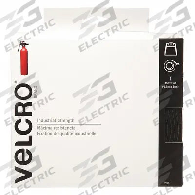VELCRO BRAND Hook-and-Loop Fastener: Roll, Black, Hook-and-Loop, 2 in Overall Wd - Hook & Loop Rolls