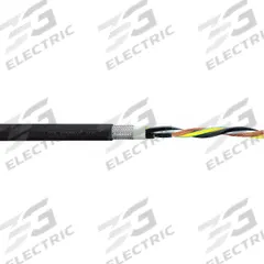 CHAINFLEX Motor Cable: 16 AWG, 4 Conductors, Order by the Foot, TPR Jacket, 1,000 V (MPN CF35-15-04-1). Key specifications — Conductor Material: Copper; Conductor Configuration: Single; Minimum Bend Radius Factor - Fixed: 4 x OD; Minimum Bend Radius Factor - Flexible: 6 x OD; Includes Ground: Yes; Minimum Bend Radius Factor - E-Chain: 7.5 x OD; Resistance Properties: Flame Retardant; Standards: CE.
