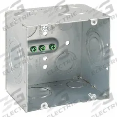 RACO Electrical Box: Steel, Square, 2 Gangs, 3 1/4 in Box Dp, 4 11/16 in Box Wd, 4 11/16 in Box Ht (MPN 260). Key specifications — Brand: RACO; Bracket Style: Flush; Clamp Style: Without Clamps.